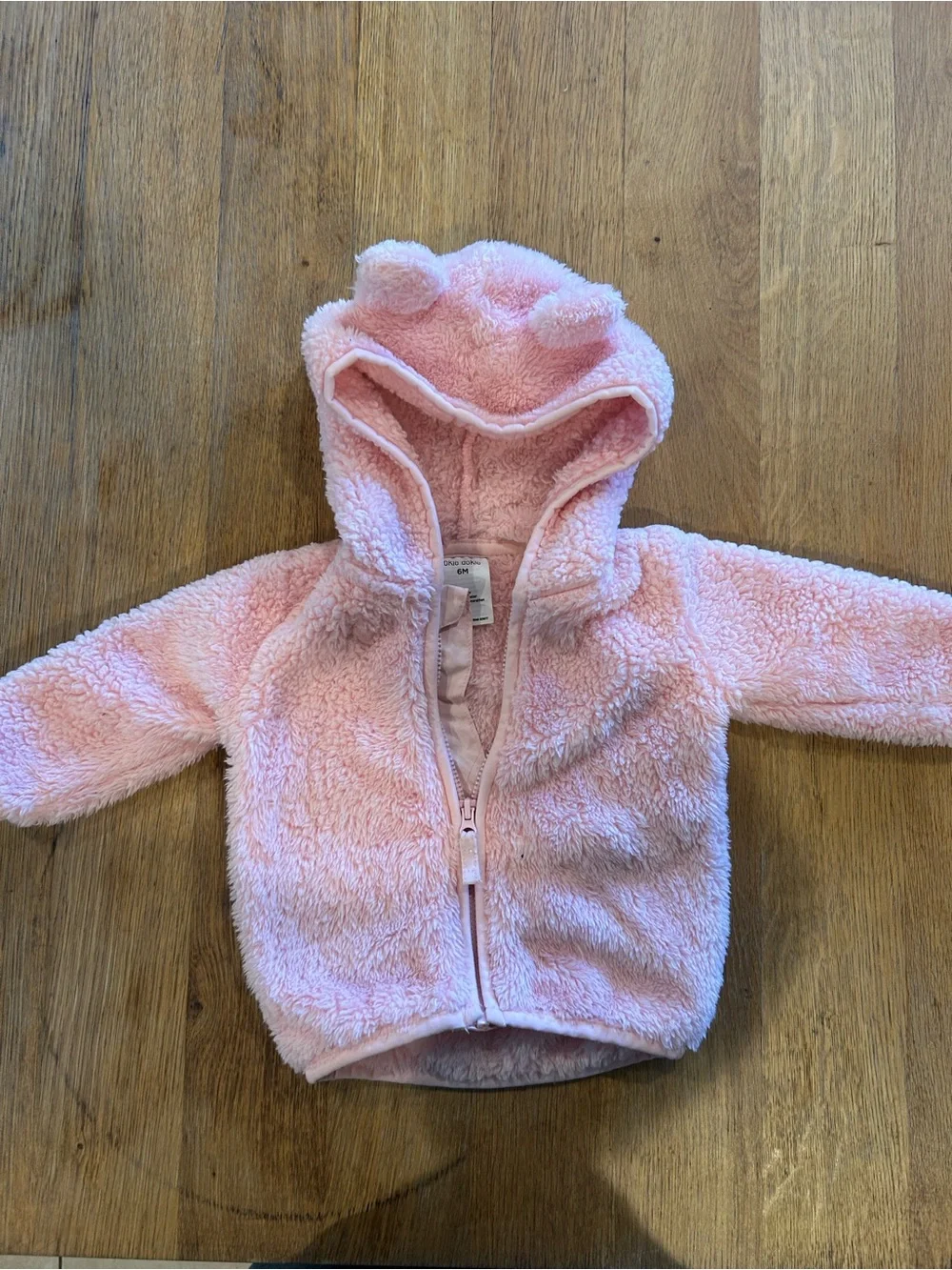 okie dokie Pink Plush Faux Fur Baby One-Piece